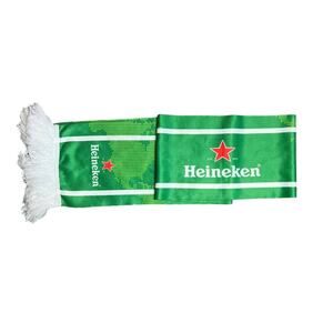 Heineken Beer Green Unisex Scarf w/Fringe, Football party decor mancave